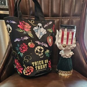 Witch Hand Candle Holder And Trick Or Treat Bag.  Bath & Body Works